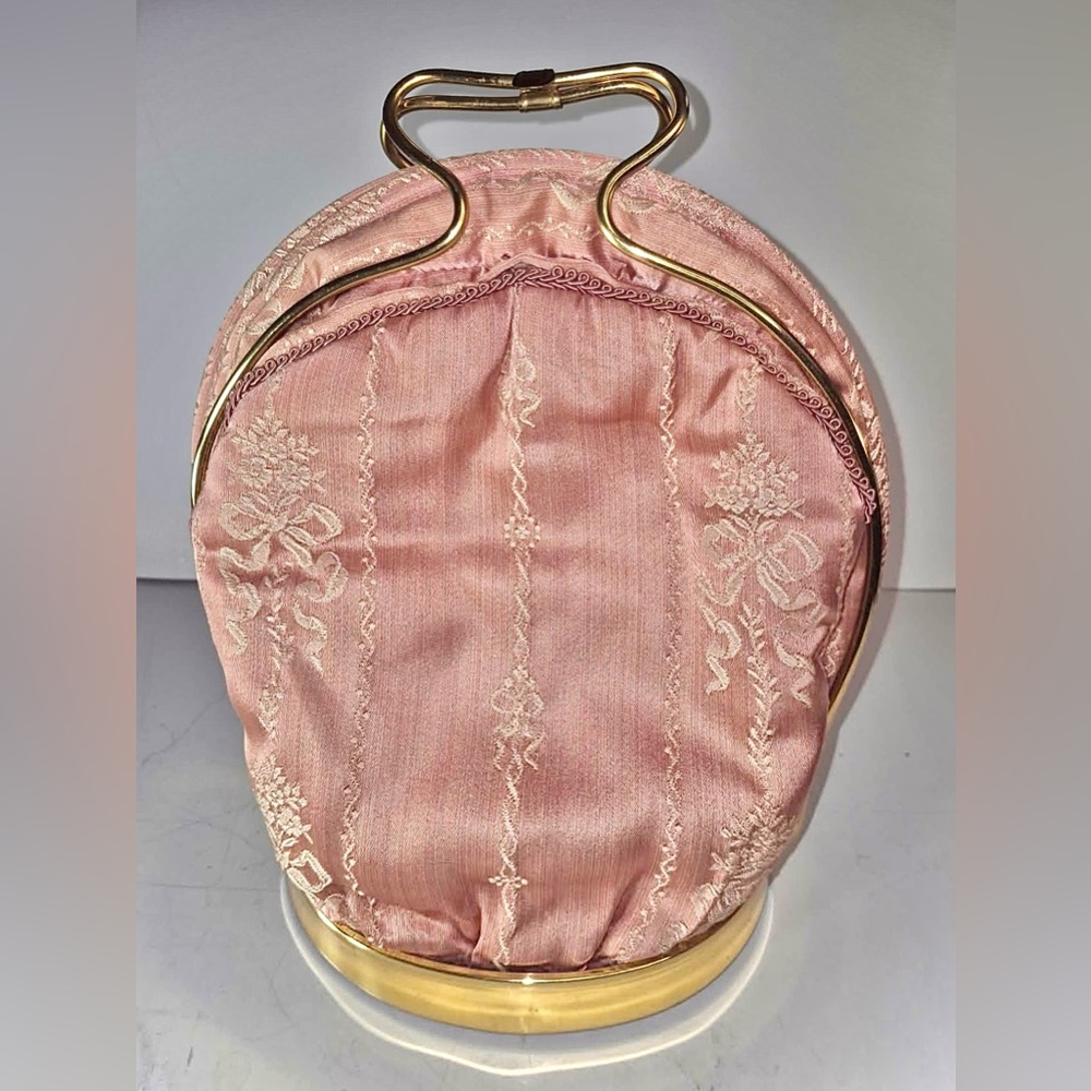 Rare Pink Tapestry Tea Cozy or Clamshell Purse West Germany - Rosel Erzeugnisse